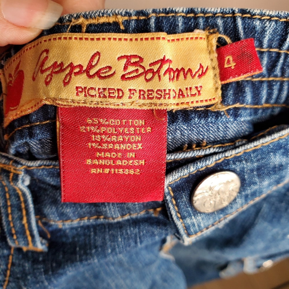 35) APPLE BOTTOM Cargo Jeans Sz. 4 - Picture 3 of 5